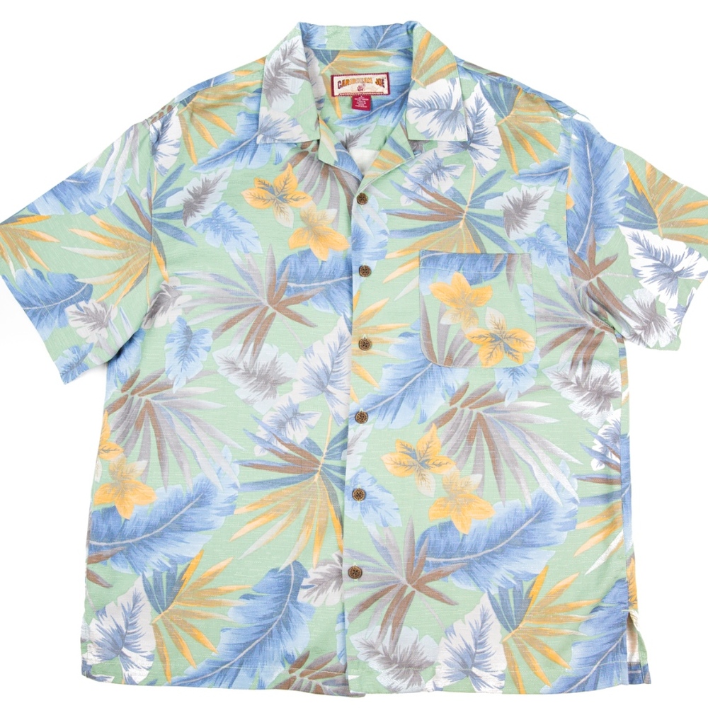 Caribbean Joe Hawaiian Floral Button Up
